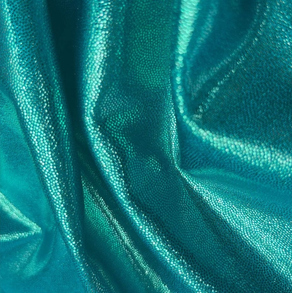 Lycra Metallic Dot Aqua on Jade , 150cm , 80%NY  20%EA