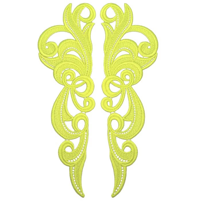 HERO Guipure motif pair  ,Cobalt ,  60cm wide , 85%VI   15%CO