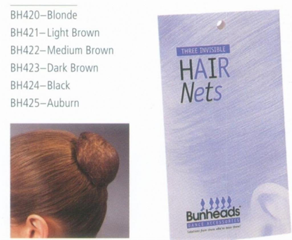 CAPEZIO Bunheads hair nets Auburn