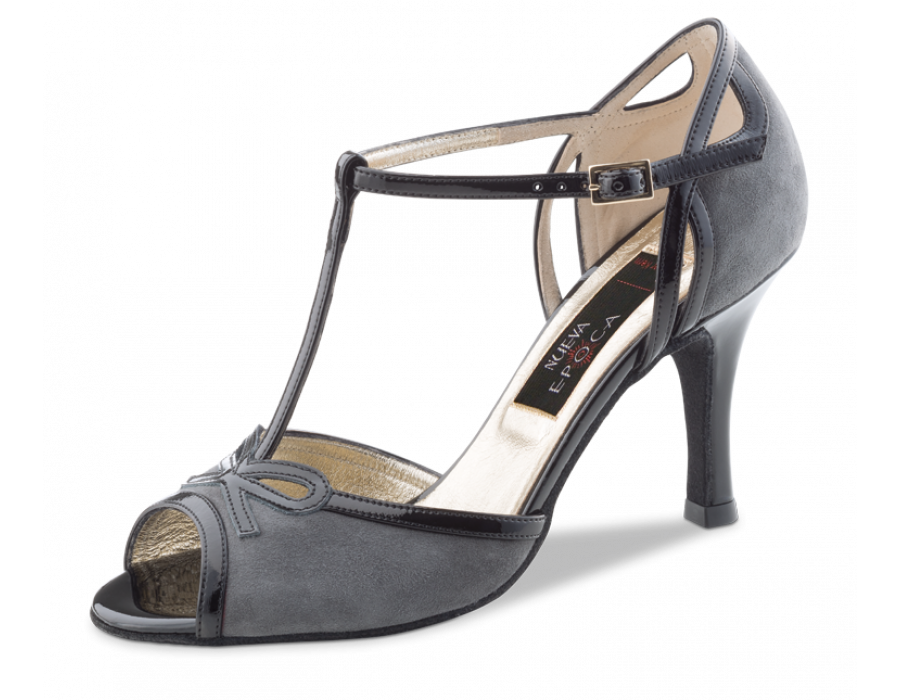 NUEVA EPOCA  Alexia  ladies dancing shoes  Grey/ Black