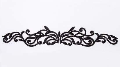 Anna Lace Motif Black 10cm x 50cm