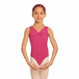 CAPEZIO Pinch-front tank leotard with belt