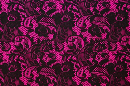 Crepe Print, Black - Fuchsia Pink