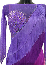 HD Ladies latin dress - Amethyst and Mix Colour