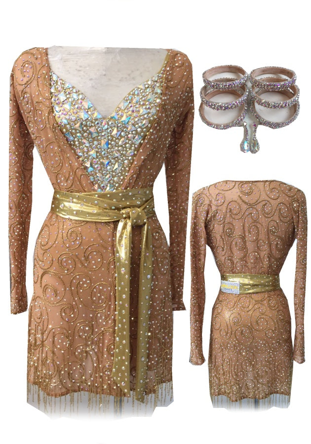 HD Ladies latin dress - Gold