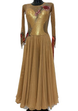 HD Ladies ballroom dress - Flesh/Gold