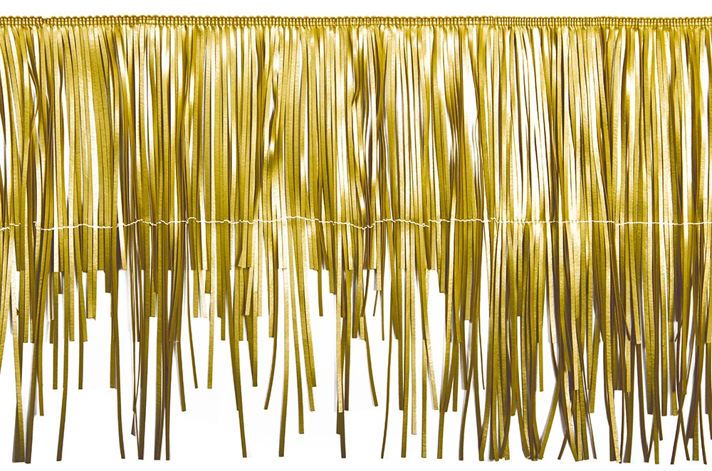 Fringe stretch, Faux Leather, Gold