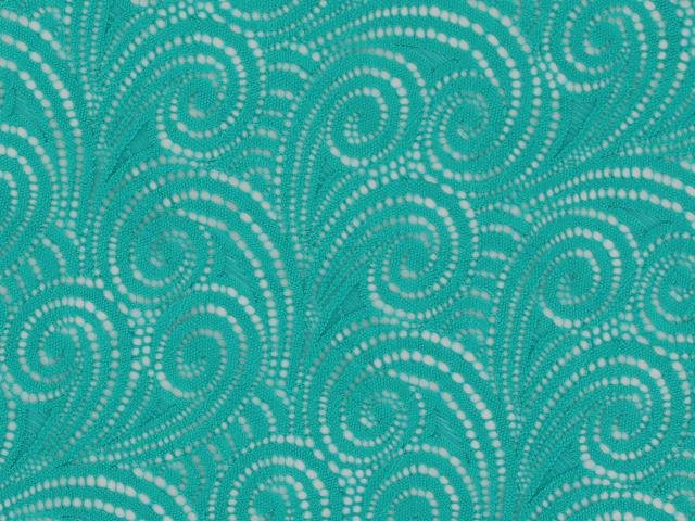 Stretch lace Swirl, Jade, š. 145cm, 92% PA, 8% EA