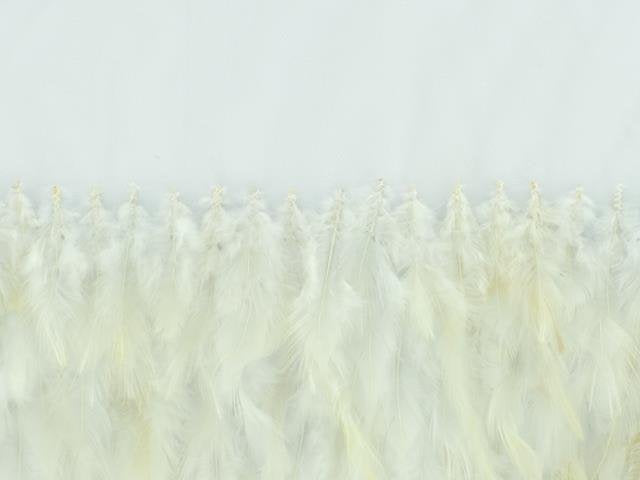 Fether Border on stretch net White 145cm wide.Feather WIDTH Leng