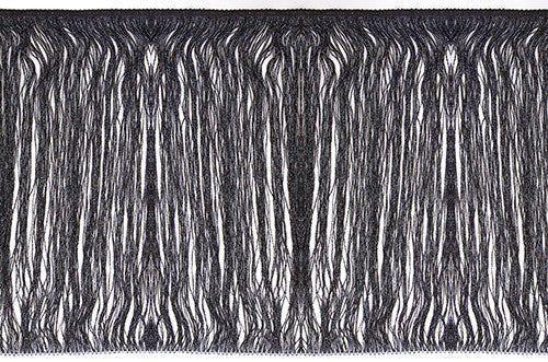 Metallic fringe, Hematite, 15 cm long, 80% PES, 20% EA