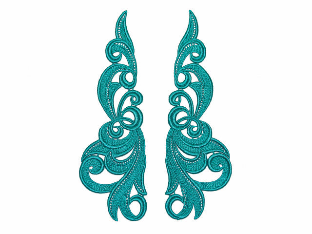 HERO Guipure motif pair  ,Jade ,  60cm wide , 85%VI   15%CO