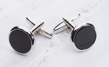 Cufflings silver -  black