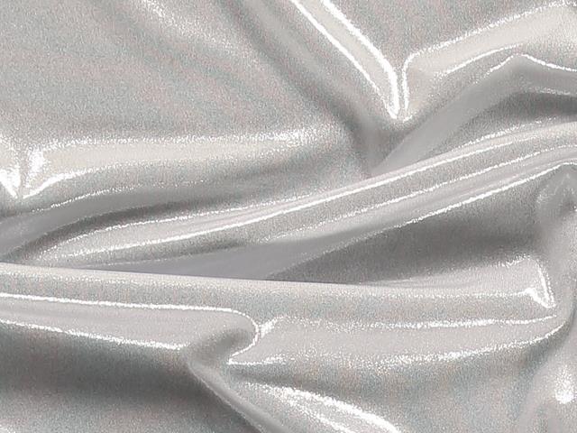 Lycra Metallic Silver-White , 145 cm wide, 94% PES ,6%EA