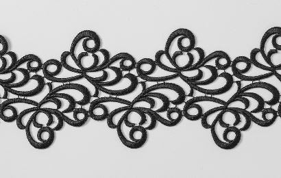 Lace Michelle Black , 9cm wide