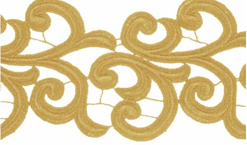 Ribbon lace Nadine Gold 12 cm wide, 100%PES