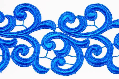 Ribbon lace Nadine Ocean Blue 12 cm wide, 100%PES