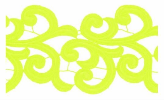 Ribbon lace Nadine Lime 12 cm wide, 100%PES