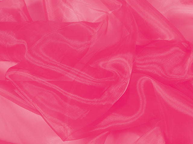 Organza, Pink Tropicana, 150 cm wide, 100 % PES