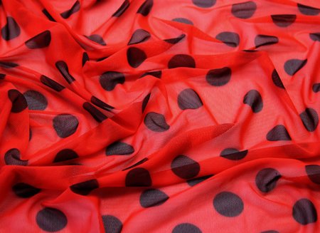 Polka Dot stretch net  Flamenco ,145 cm wide , 91%PA , 9%EA