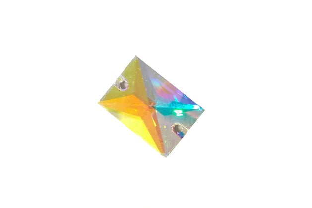 PRECIOSA MC Rectangle 2D crystal AB, 18x13 mm