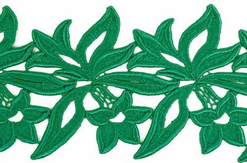 Sabrina, ribbon lace Emerald12 cm wide