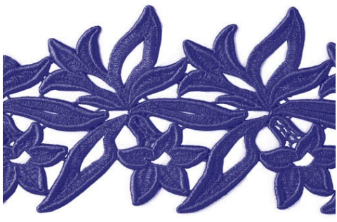 Sabrina, ribbon lace Sapphire, 12 cm wide