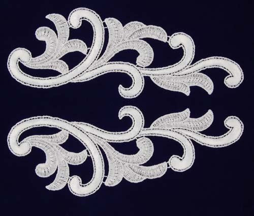 Serena lace pair white , 20cm x 7cm