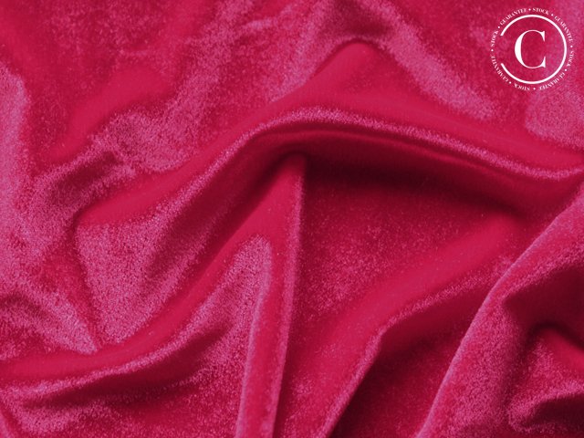 Smooth velvet stretch, Cherry Red, 140 cm wide, 90% PA , 10%