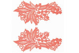 Sylvia Lace Pair Coral , 19 x 10cm wide