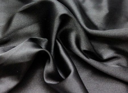 Stretch satin, Black, 120 cm wide, 4% LY, 96% PES