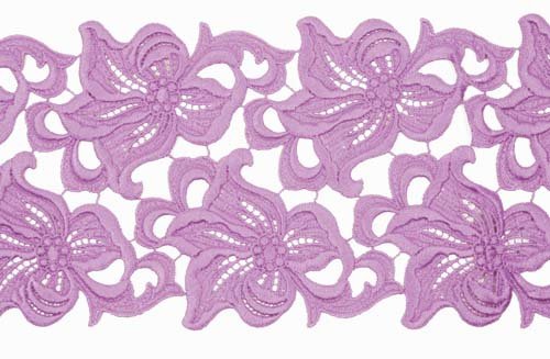 Ribbon lace Lily, Lilac, 15 cm wide