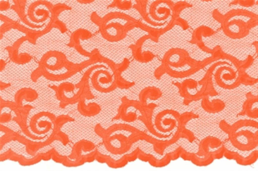 Stretch lace Lola, Tangerine, 140 cm wide, 85% PA, 15% EA