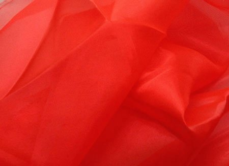 Organza, Flame red, 140 cm wide, 100 % PES