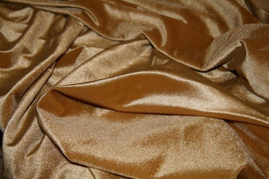 Smooth velvet stretch, Light gold, 140 cm wide,  87%NY, 13%EA