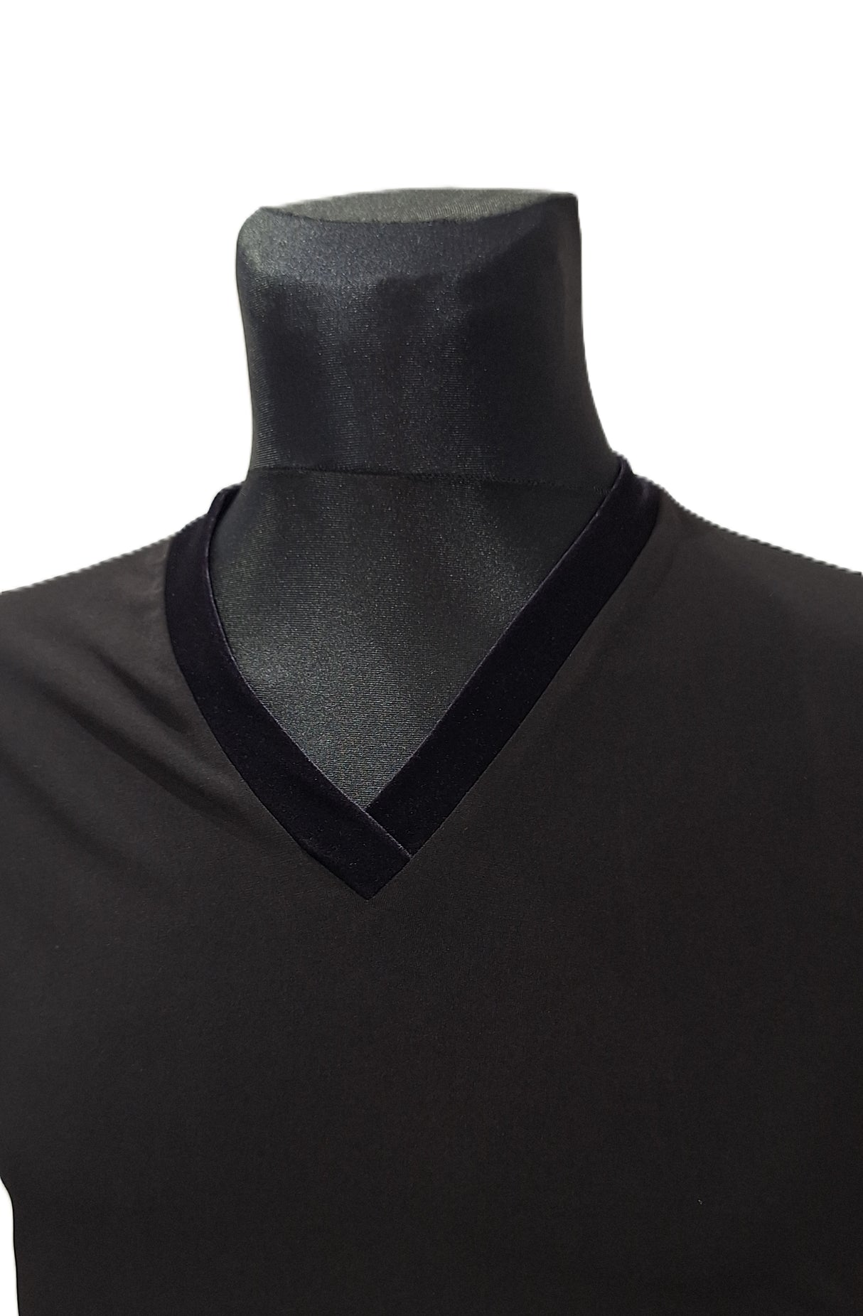 HD Chlapecký top do 'V', dlouhý rukáv, se sametovým lemem