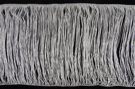 Metallic fringe, Hematite, 15 cm long, 80% PES, 20% EA